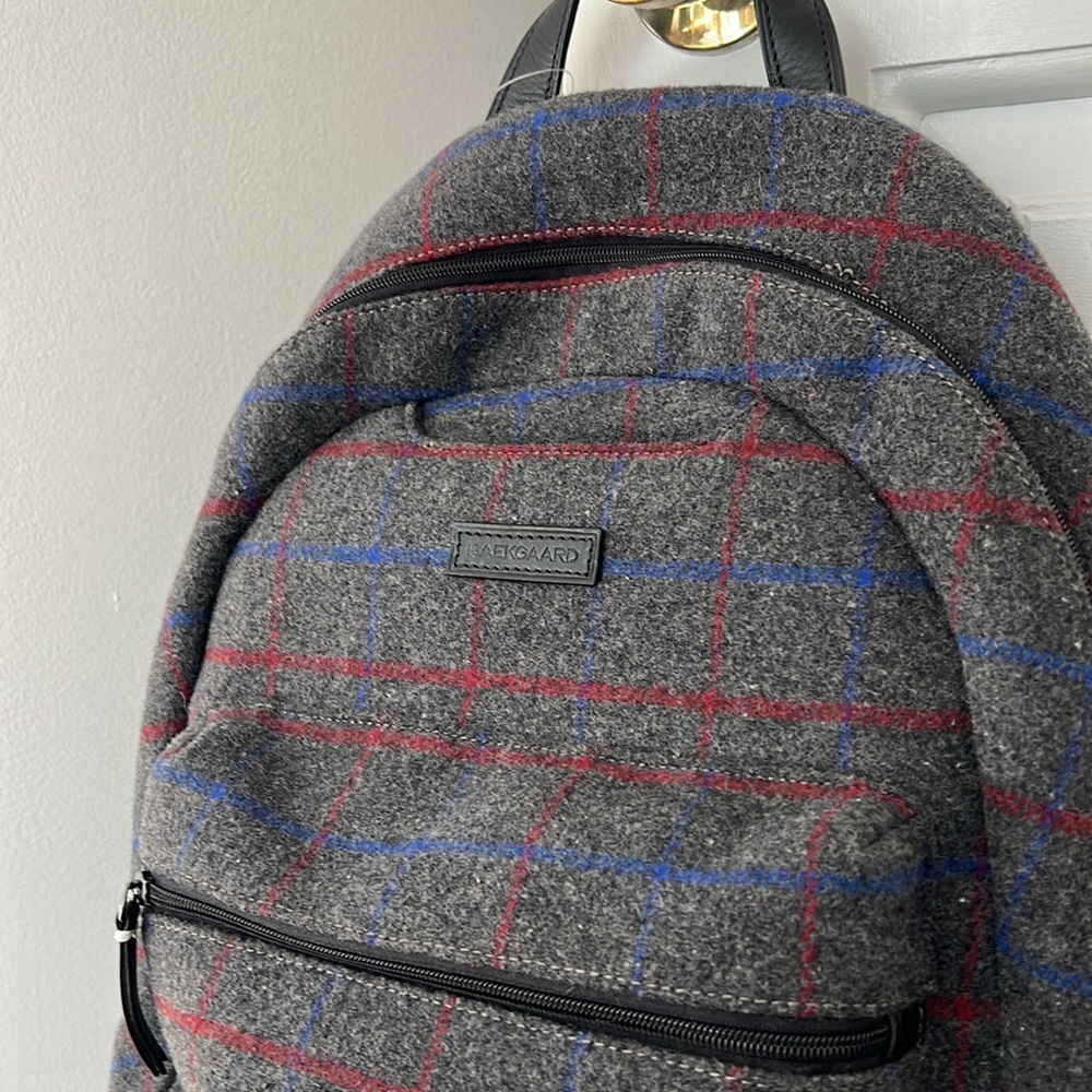NWT Baekgaard tweed and leather backpack - Picture 2 of 10